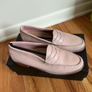 GH Bass and Co Blush Pink Leather Loafers, never worn, size 7.5
